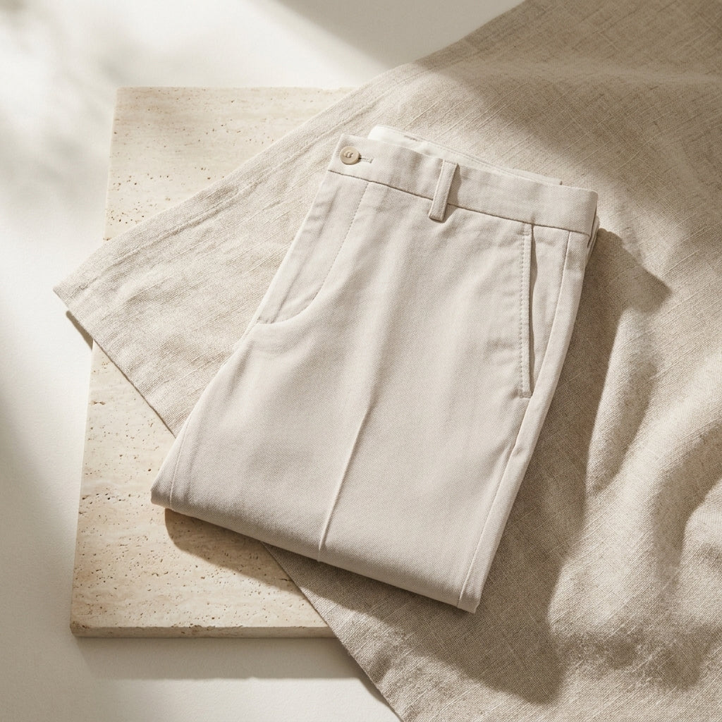 Pantalón Amalfi de algodón elástico