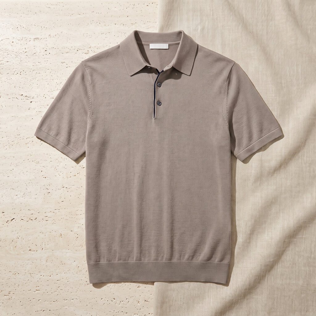 Polo Coastal de seda con corte clasico